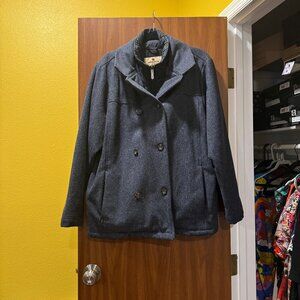 Denim Blue Woolrich Woman's Pea Coat Size XL